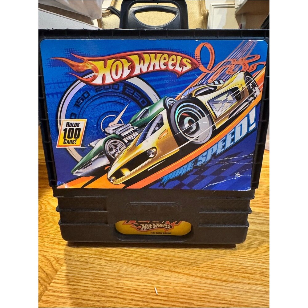 Rolling Hot Wheels Carry Case - Blue Graphic Race Design